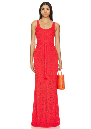 Selma Knit Maxi Dress - Radiant Red Karina Grimaldi